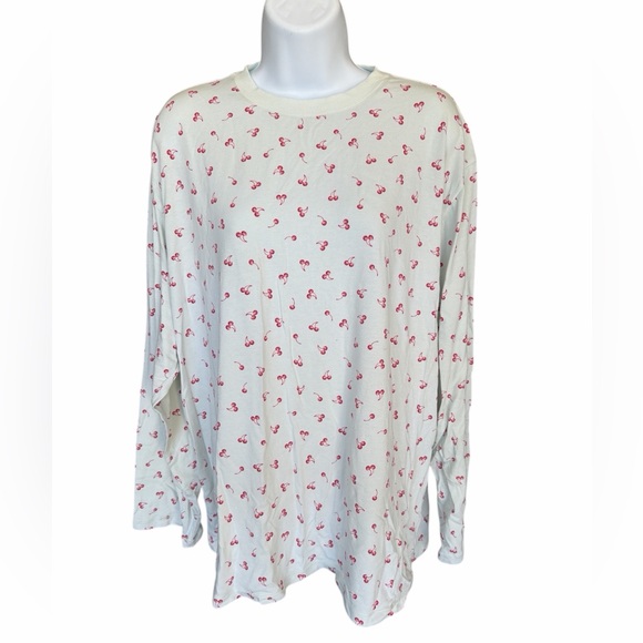 SKIMS Boyfriend Cloud Cherry Print Pajama Top size 3X - Picture 2 of 6